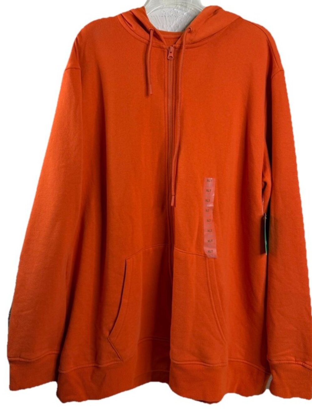 dip Men's XLT Orange Full Zip Hoodie Fleece Lined Jacket NWT